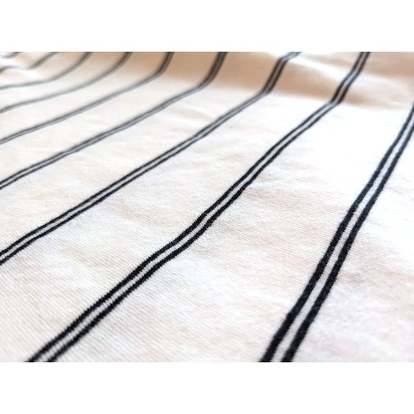 GARAGE 95% Cotton Cropped Cream Turtleneck w/Black Pinstripes Long Sleeve Size L - Picture 4 of 8